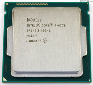 Процессор Intel i-7 4770, c тепловым пакетом 84 Вт, 4 ядра, 8 потоков,  15500 рублей на 25 ноября 2014 года