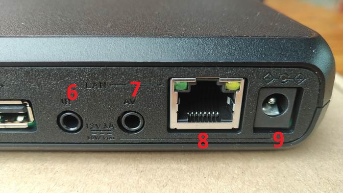 GS B623L - для возможности подключения к телевизорам старого типа даже оставлен AV выход на ресивере. Хотя и не очень удобный для быстрого подключения, т.к. требуется приобретение специального кабеля "miniJack на 3RCA"