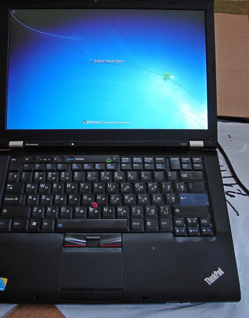 Ноутбук Lenovo ThinkPad T410  готов к работе